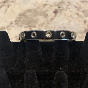 Silver and Black Coach Women's Bracelet